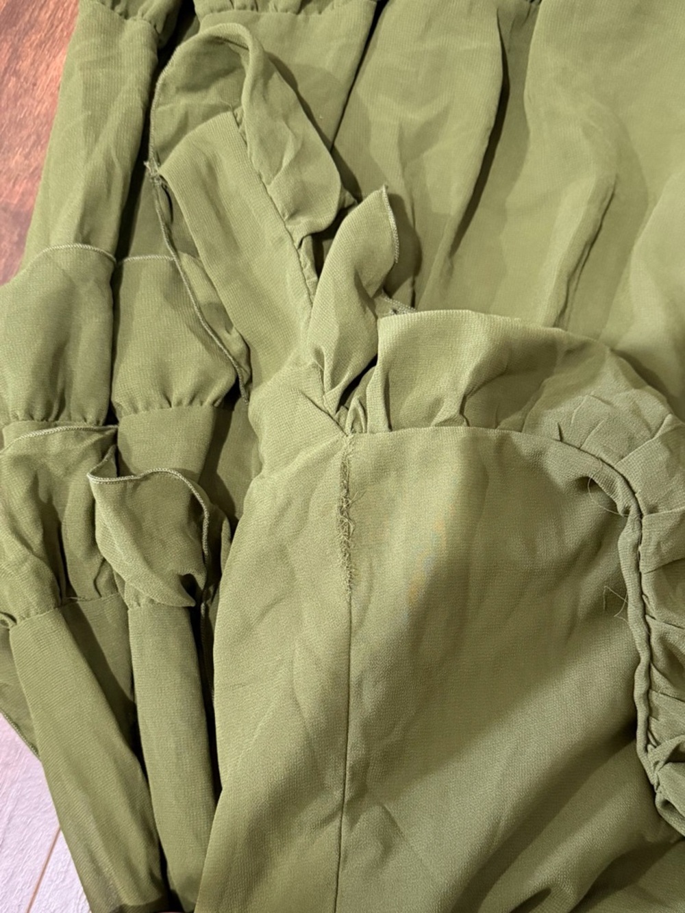 NWT Lulus Compelling Romantic Olive Green Ruffled Tiered Maxi Dress - Picture 5 of 6